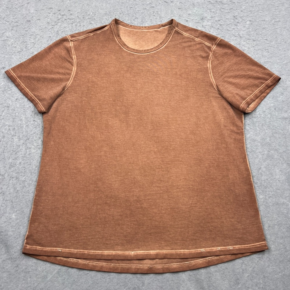 Lululemon 5 Year Basic Tee Men's XL Brown Sun Washed Pima Cotton Shirt M3BU4S
